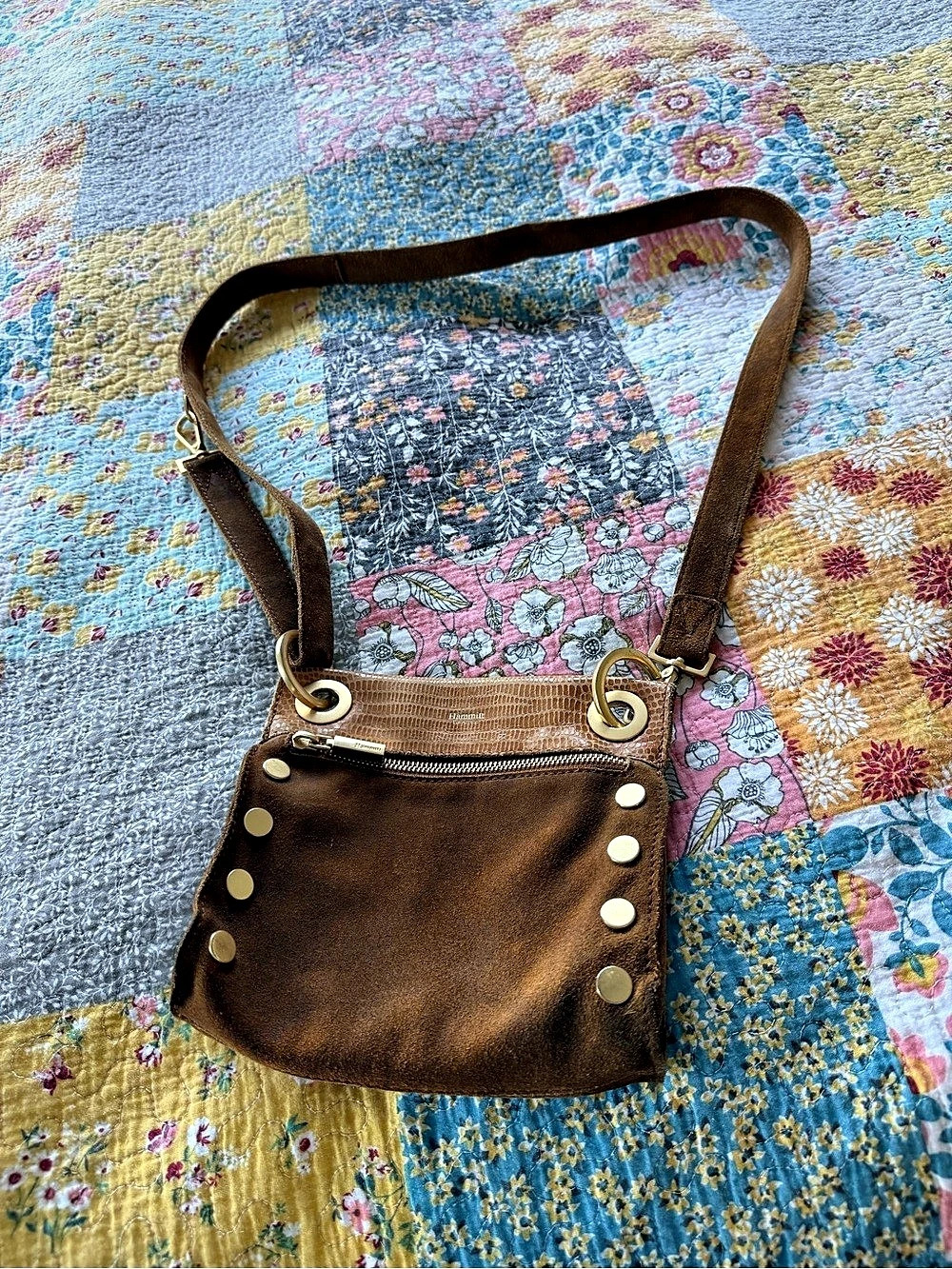 Hammitt Studded Brown & Gold Shoulder Bag